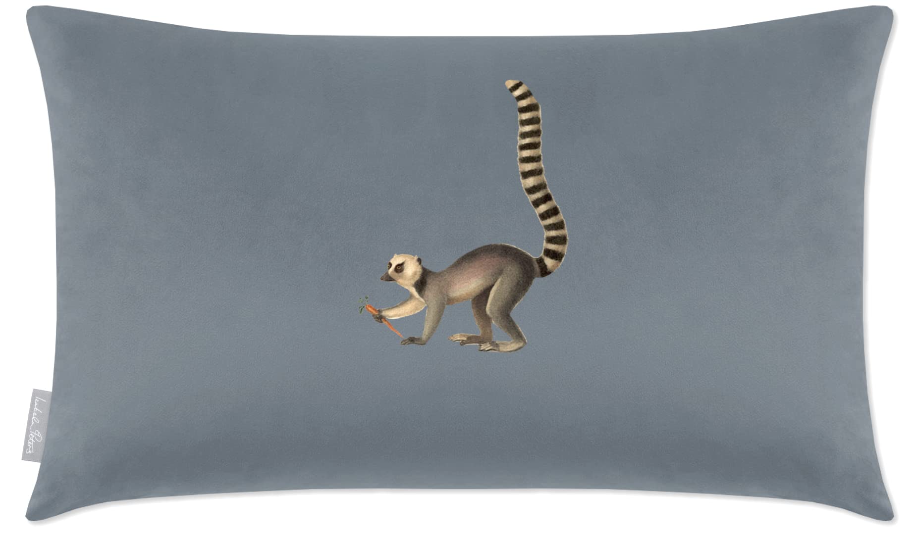 Izabela Peters French Grey Cushions With Covers Included, Filled Cushion, Eco-Friendly Velvet Cushions, 50 X 30 Cm, Lemur - Chair Cushions, Sofa Cushions, Seat Cushions