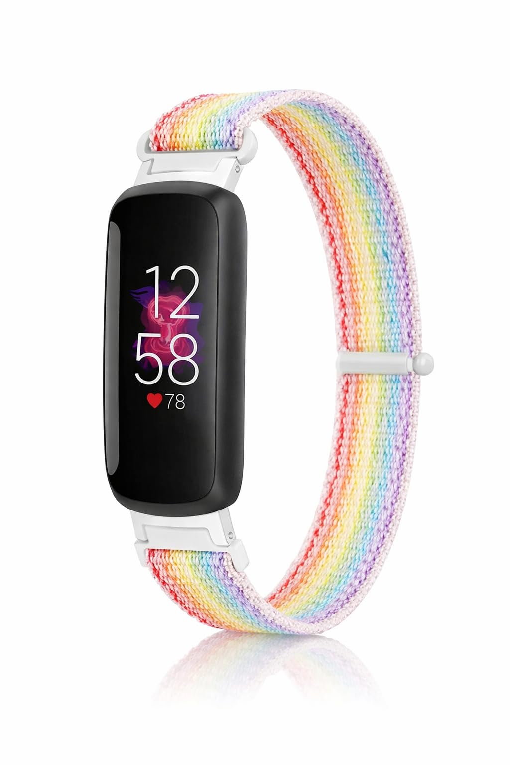Panda Bobo Nylon Sport Loop Band compatible with Fitbit Inspire 3, Inspire 2, Ace 3, Ace 2, Soft Breathable Stretchy Replacement Wristband (Rainbow)
