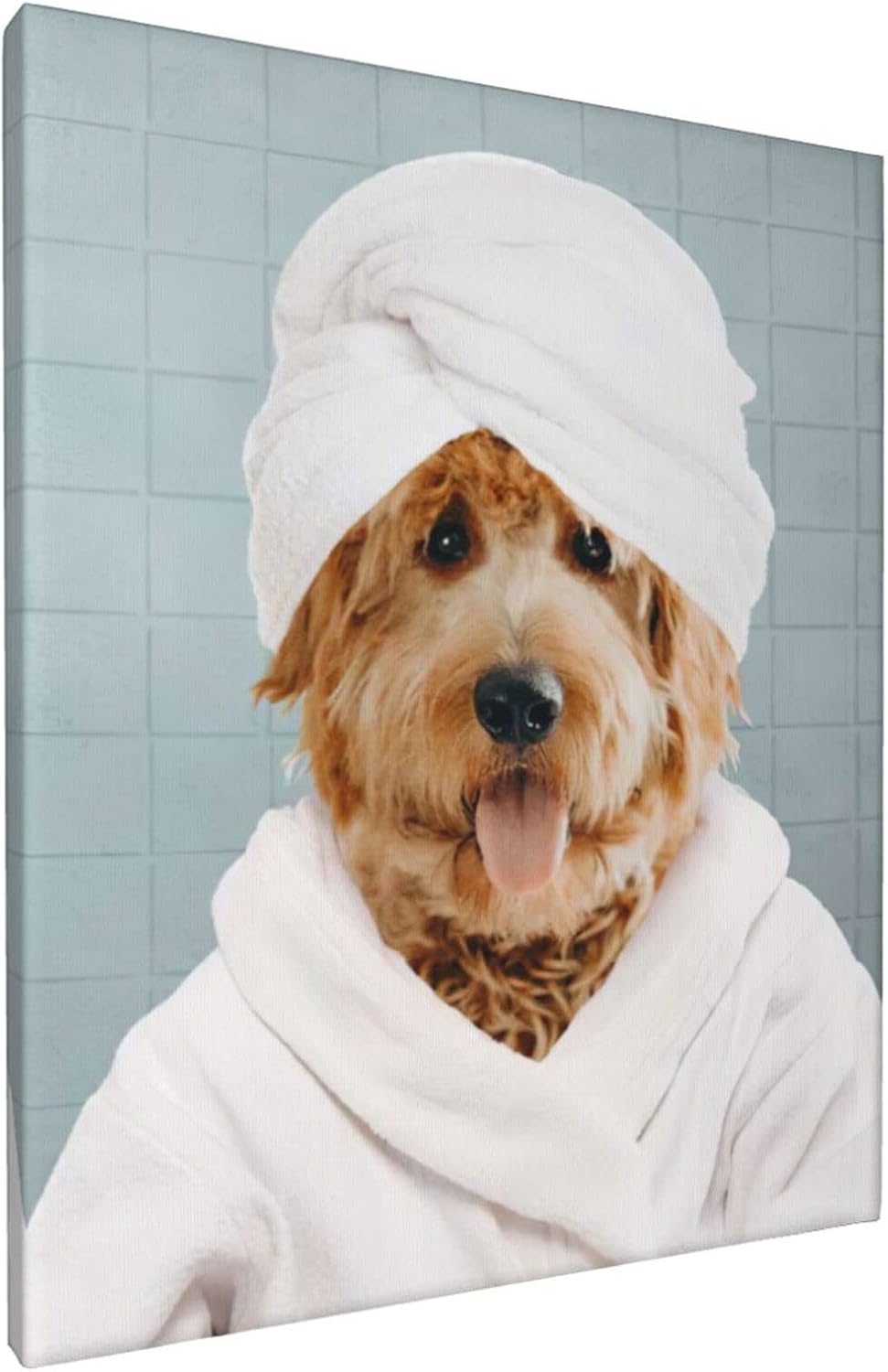 Amazon.com: Bathroom Decor Wall Art Cute Dog With Bath Towel Prints ...