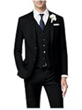 Men's 3 Piece Slim Fit Suit Set, Two Button Blazer Solid Suit Jacket Vest Pants Tuxedo Set for Wedding Prom
