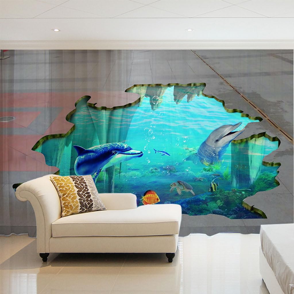 Voilage fenêtre salon pour plus de clarté sans vis-à-vis | Motif dauphins