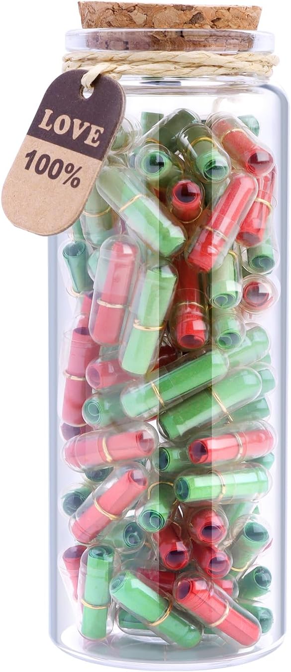 Tintnut Christmas gifts for boyfriend Birthday Cute Capsule Letter Massage in Bottles Small Card Notes Long Distance Relationship gifts Love Letters Pills Sweet Meaningful Tiny Presents for Gf