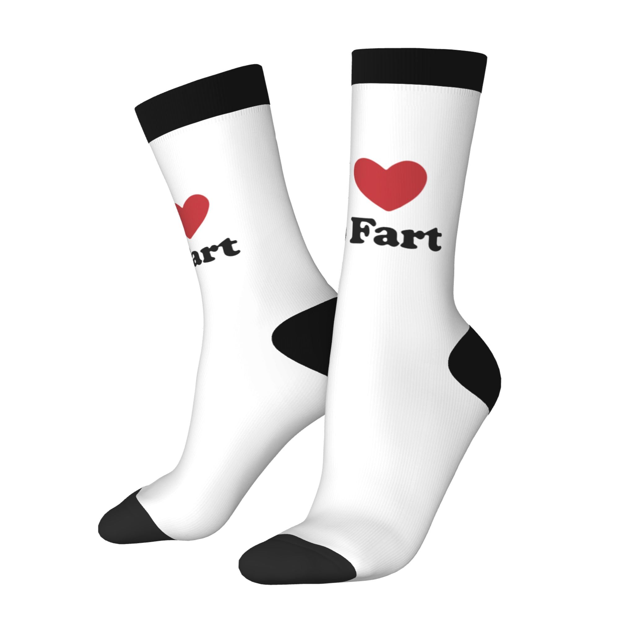 Kwqdozf Unisex 3 Black Funny Socks Novelty Socks I Love To Fart Funky Socks Casual Dress Socks