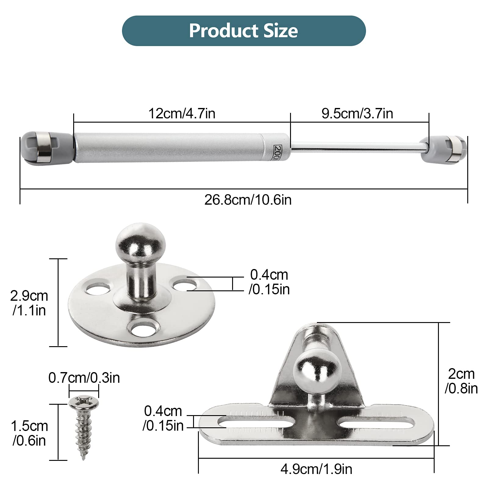 Buy AHUNTTER 6PCS Gas Struts for Heavy Lid, Gas Strut Lift Support 200N