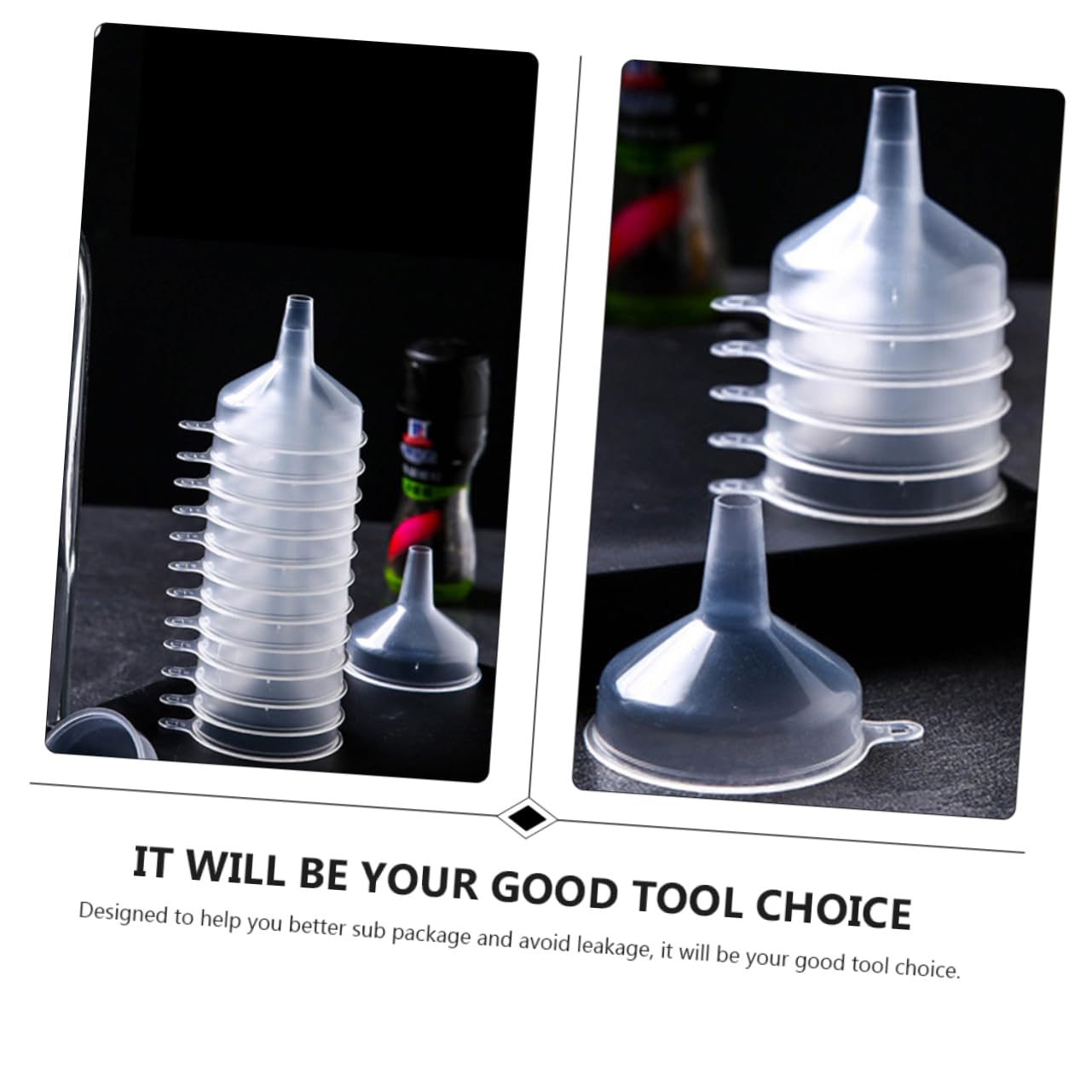 DECHOUS 120pcs Dispensing Funnel Makeup Gadgets Kitchen Funnel Small Cosmetic Mask Plastic Funnels for Filling Bottles Small Kitchen Glass Clear Liquid Travel Pp Water Dispenser