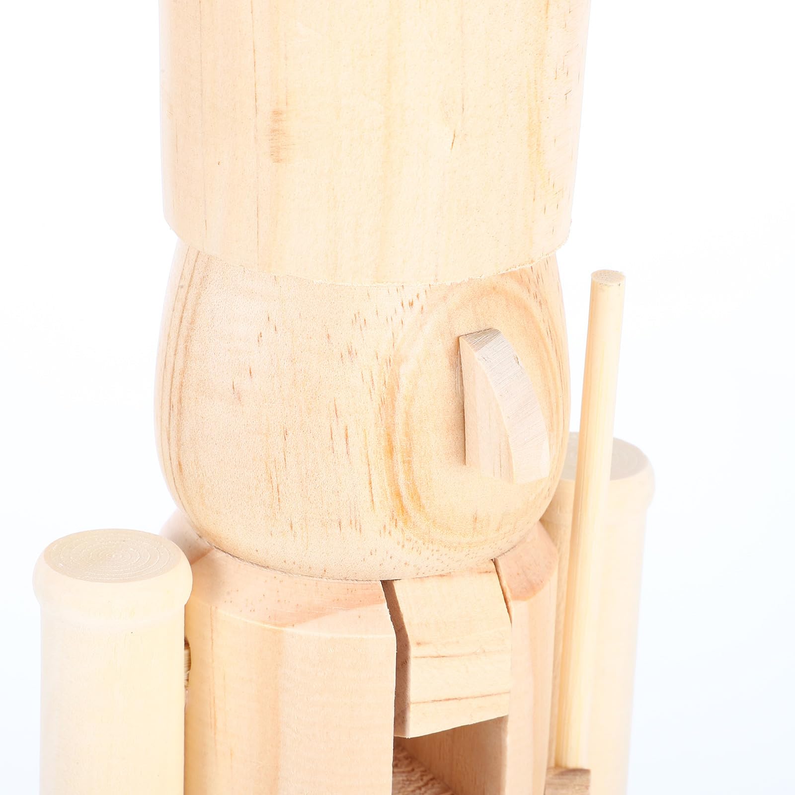 YARNOW Cascanueces de Madera sin Pintar, Figura de Madera en Blanco para Manualidades, Decoración Navideña, Adorno Creativo de Soldado de Nuez