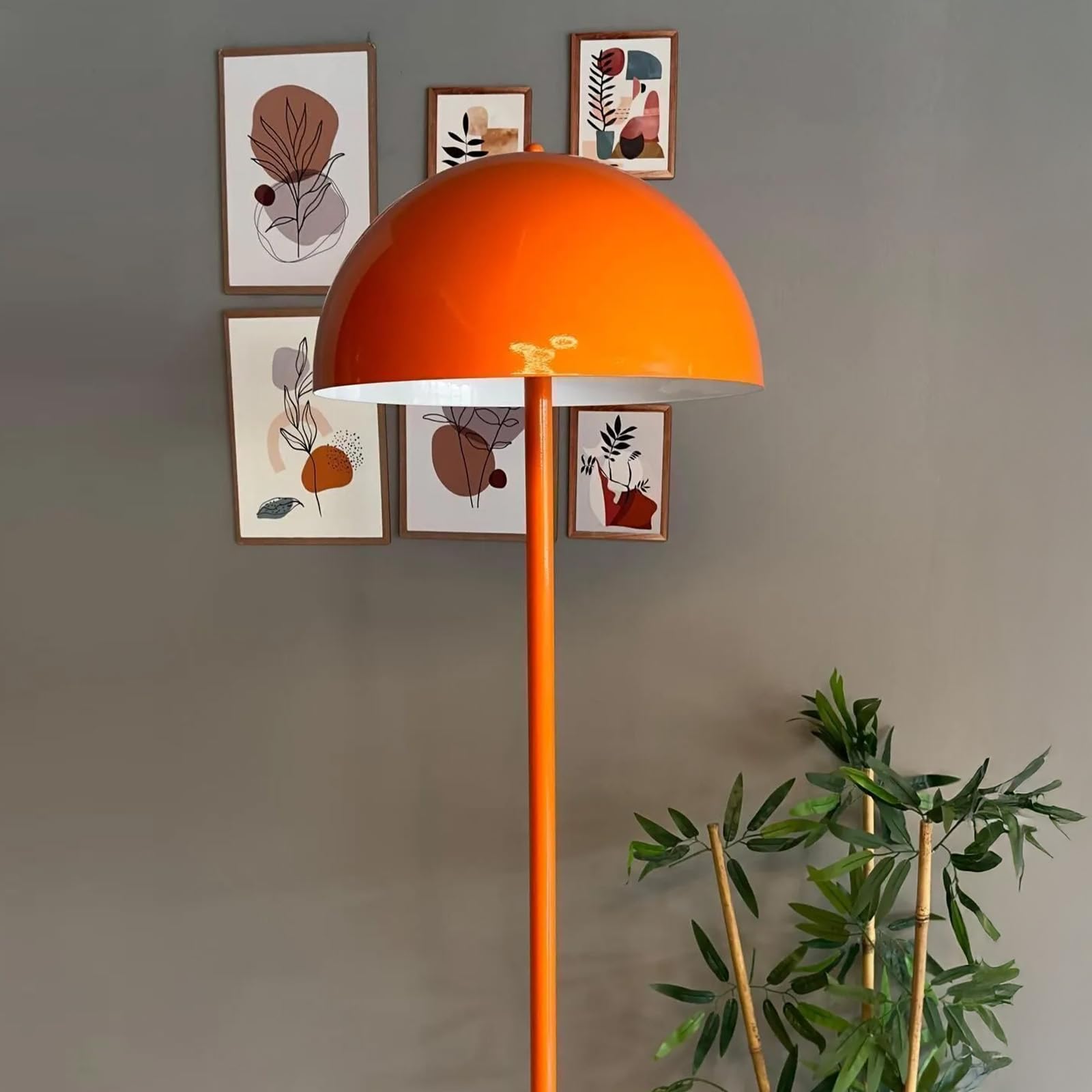 bamyum Gorkiede Lampada da Terra in Metallo, Lampada da Terra per Soggiorno, Camera da Letto, Camera dei Bambini con Attacco E27, Larghezza 40 cm, Arancione