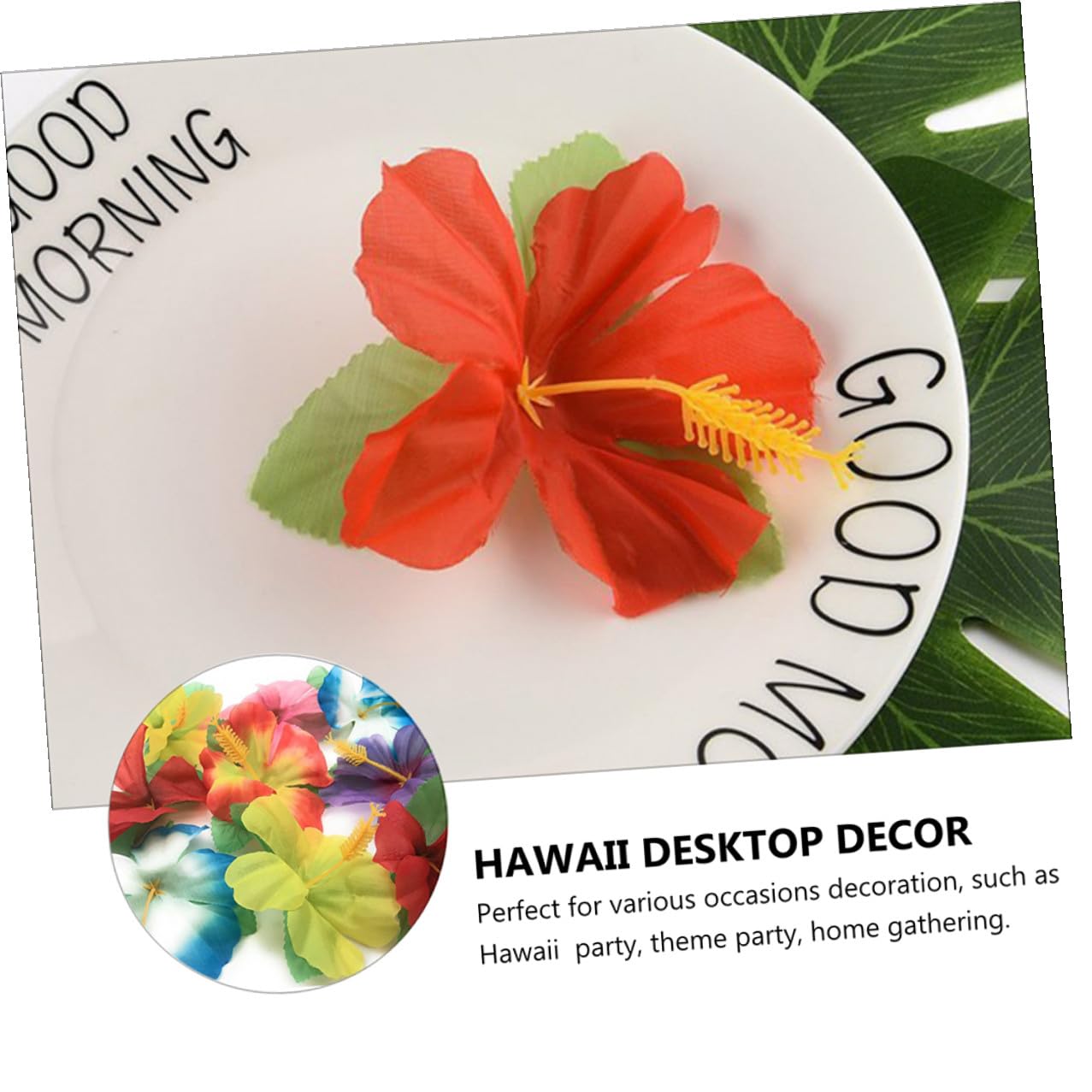 Mipcase 72 Stück Künstliche Hibiskusblumen aus Stoff für Sommerfest und Hawaii Party Dekoration Pflegeleichte Tischdeko ohne Gießen für Themenparty und Zuhause Zufällige Farbe