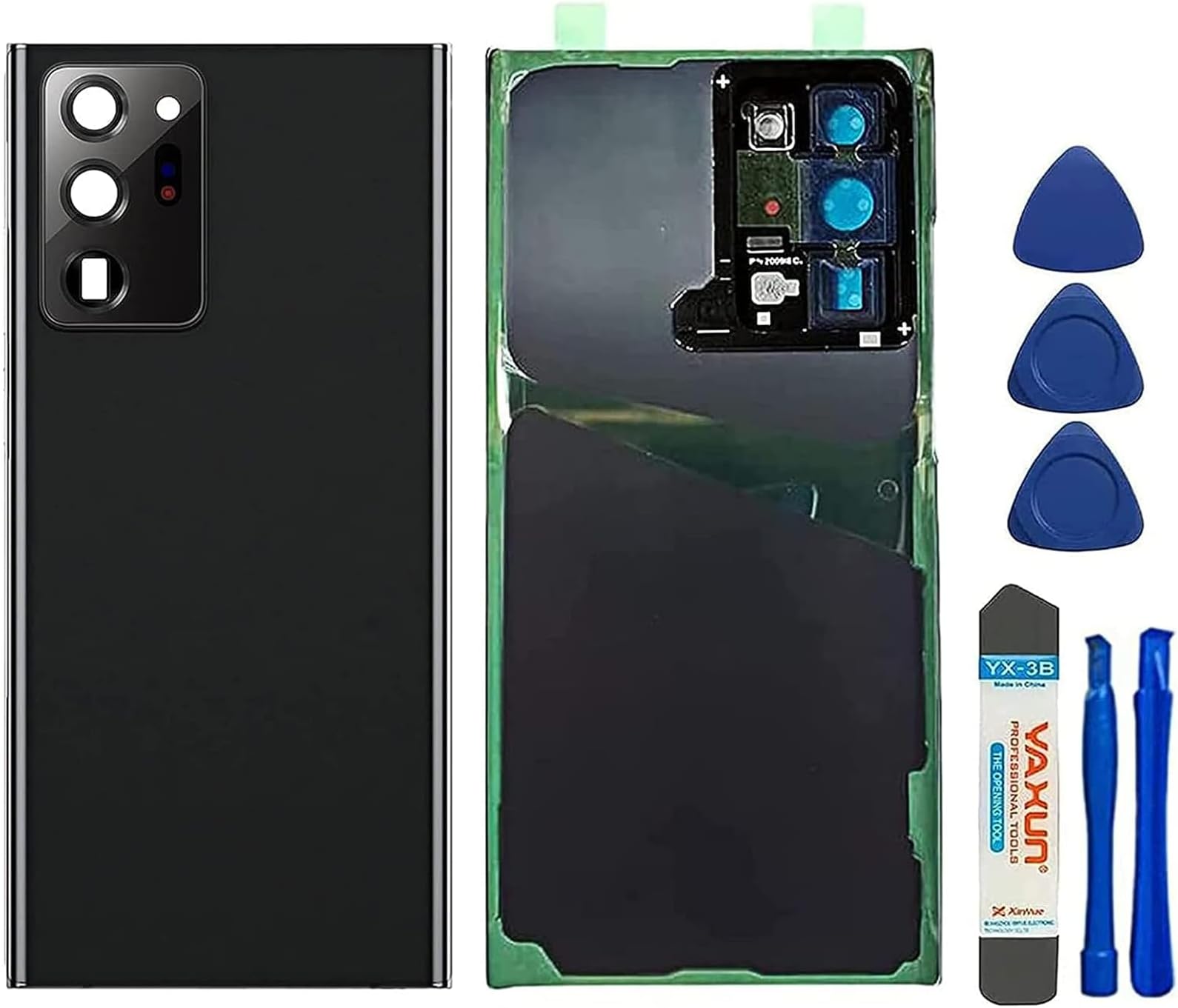 PCTC Note 20 Ultra Back Glass Replacement for Samsung Galaxy Note 20 Ultra 5G N986U All Carriers Housing Door Panel Cover with Camera Lens Adhesive Tape and Repair Tool Kits (Mystic Black)