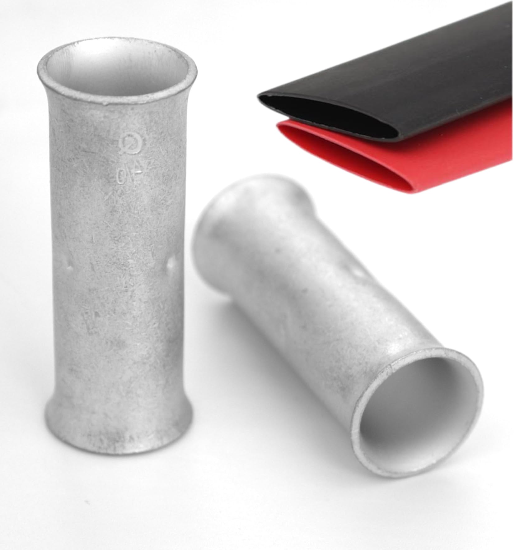 SVAAR 0 Gauge Flared Barrel Butt Splice Connectors Kit 12PCS 1/0 AWG Non-Insulated Butt Connectors Tinned Copper Marine Grade Flared Compression Butt