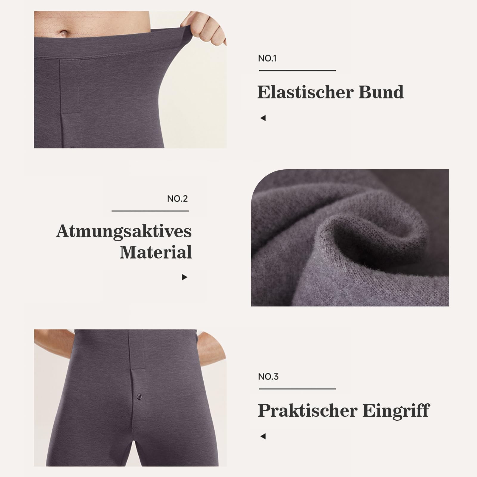 Calzoncillos largos para hombre con abertura, ropa interior térmica de invierno, ropa interior cómoda y cálida para hombre, pantalones térmicos, leggings térmicos