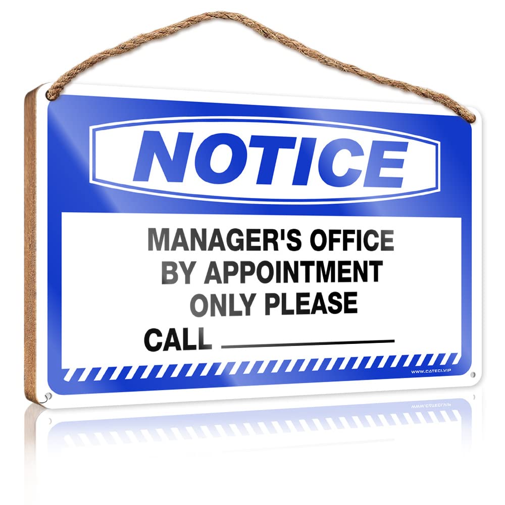 YYHLEH Plaque Sign Notice Manager'S Office By Appointment Only Please Wooden Sign Hello Winter Sign Door Sign For Front Door Outside(15X28CM)