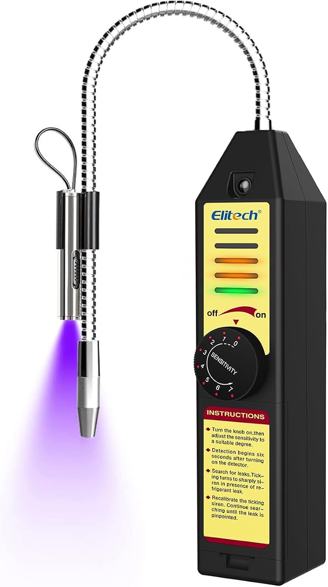 Elitech-Detector de fugas de freón, Detector de fugas de Gas refrigerante halógeno, probador HVAC, rastreador de CA R22 R410A R134A 1234YF, WJL-6000S