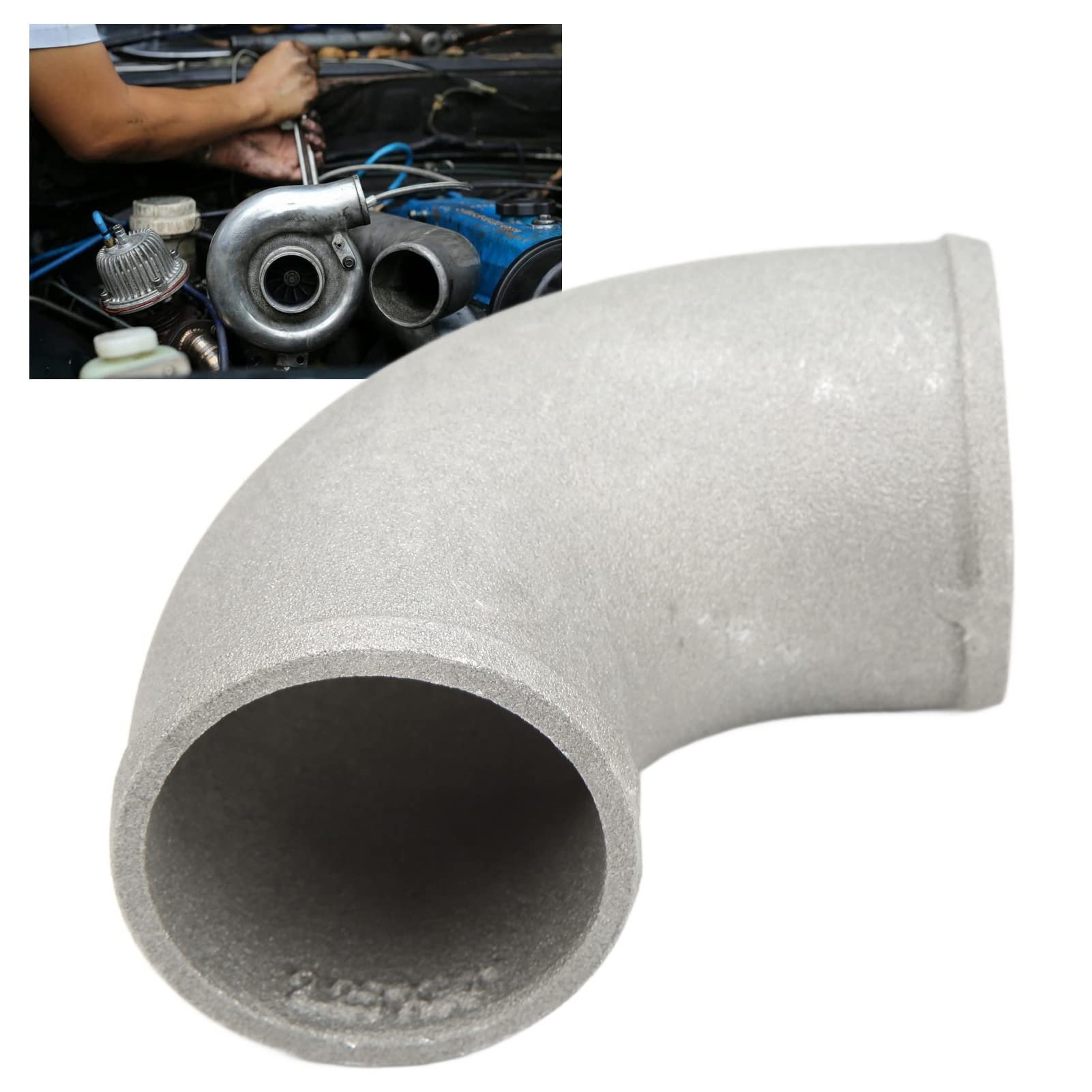 Universal Aluminum 90° Pipe 2.25" OD X 24" Length – Turbo Intercooler Intake Tube