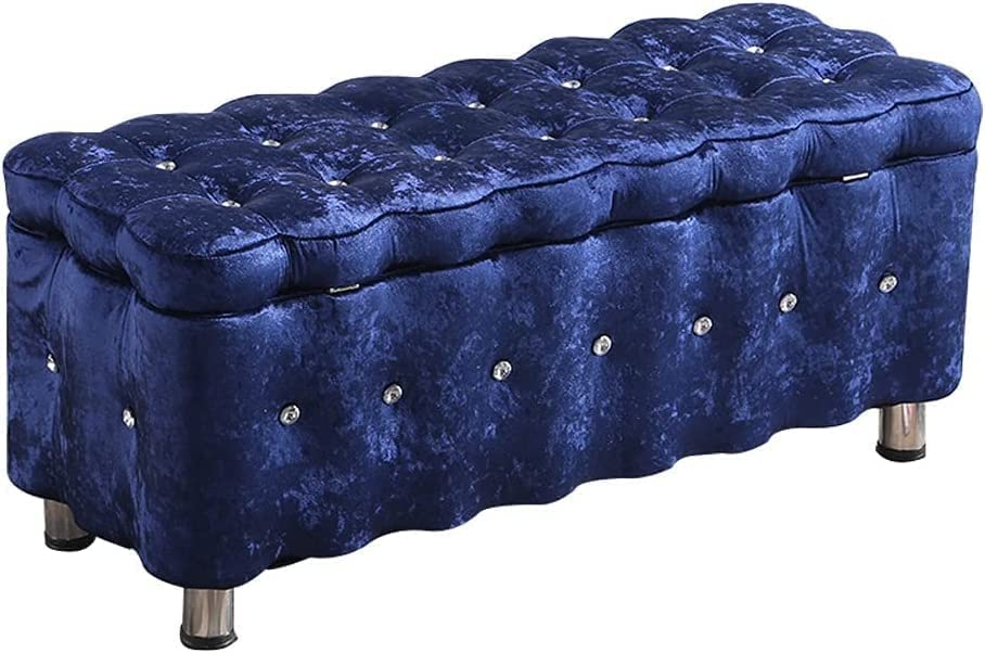Banc de rangement en bois massif pour bout de lit et salon