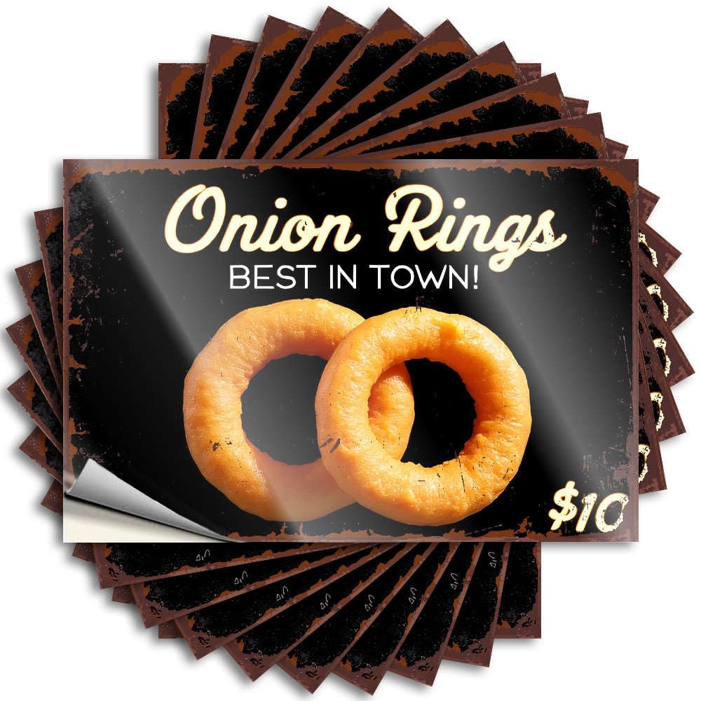 Decal Outside Fall Decor Vinyl Sticker | Onion Rings. Best in Town! Cool for Free Use(12X18CM)