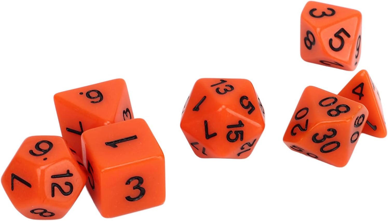 Liyes Dados Versátiles, Juego de Dados Multifacéticos Robustos 21 PCS Anti Oxidación Color Sólido para Educación Matemática (Naranja)