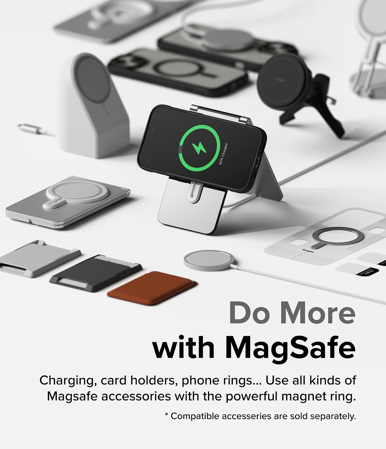 Ringke Fusion Bold for iPhone 15 Case, Compatible with MagSafe, Textured Sides for Grip, Anti-Yellowing Technology, Frosted Clear Back Resists Smudges - Magnetic Matte Black
