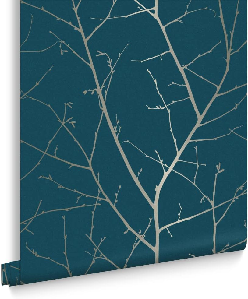 Graham & Brown Boreas Trees Trail Paste The Wall Wallpaper (Teal)