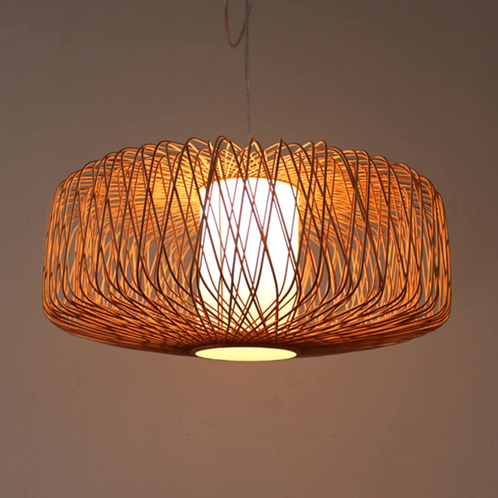 Cssykv Natural Southeast Asian Style Woven Pendant Lights Kitchen Island Adjustable Rattan Chandelier Bamboo Light Fixtures, Farmhouse Hanging Light Ceiling Lighting Fixture For Bedroom Kitchen Dining
