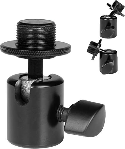 Gator Frameworks Adaptador de micrófono de cabeza de bola y enchufe con ajuste de ángulo, (GFW-MIC-BALLHEAD-MT)