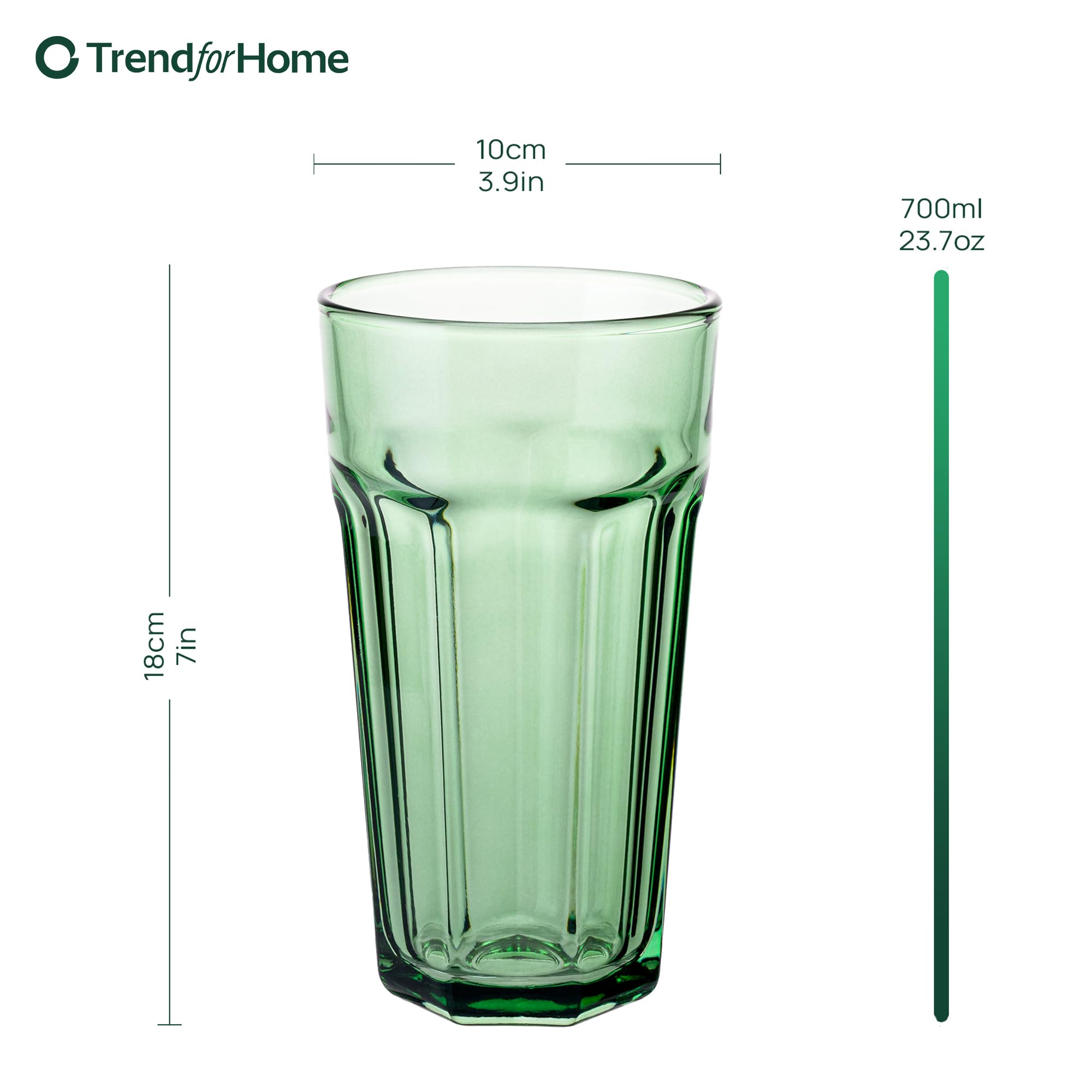 TREND FOR HOME Gigi Rainbow Blast Drinkglazen, 230 ml, set van 6 kleurrijke glazen
