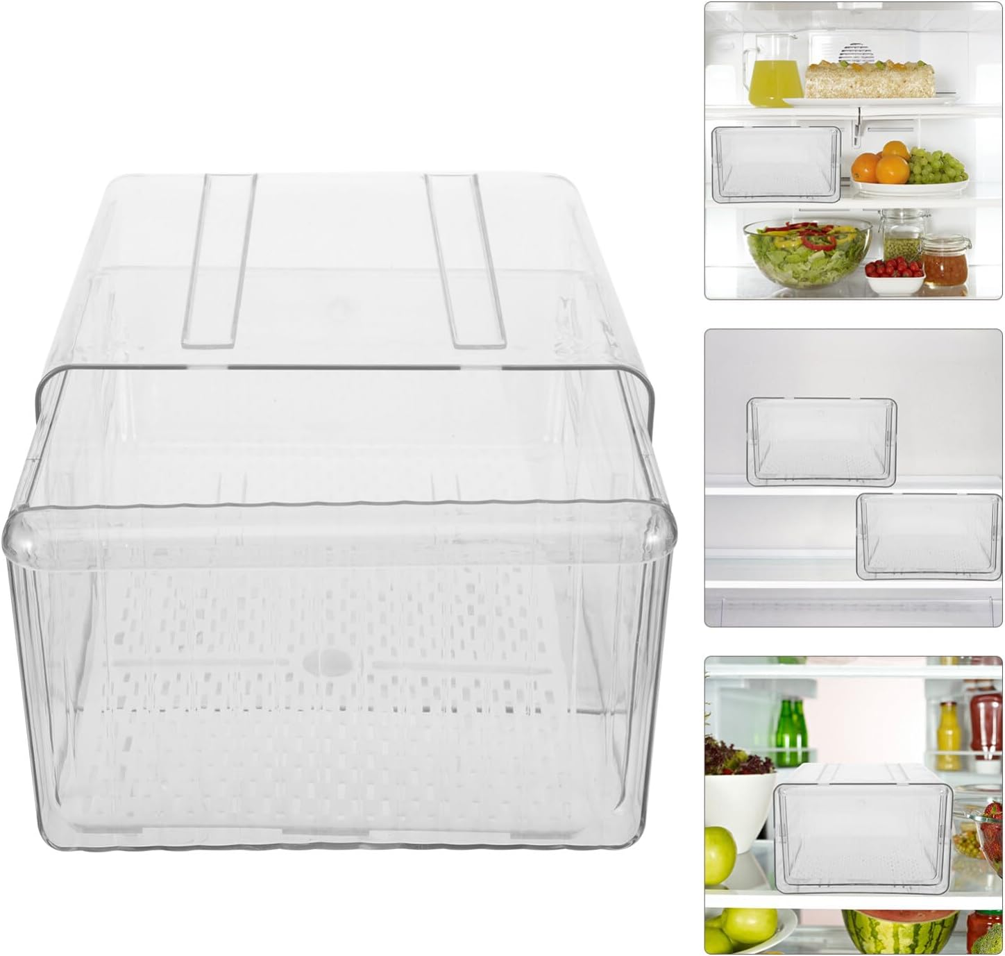 Angoily Stackable Refrigerator Organizer Box Drawer Plastic Storage for Fruits Vegetables and Snacks Easy to Clean Space-saving Design for Kitchen and Pantry