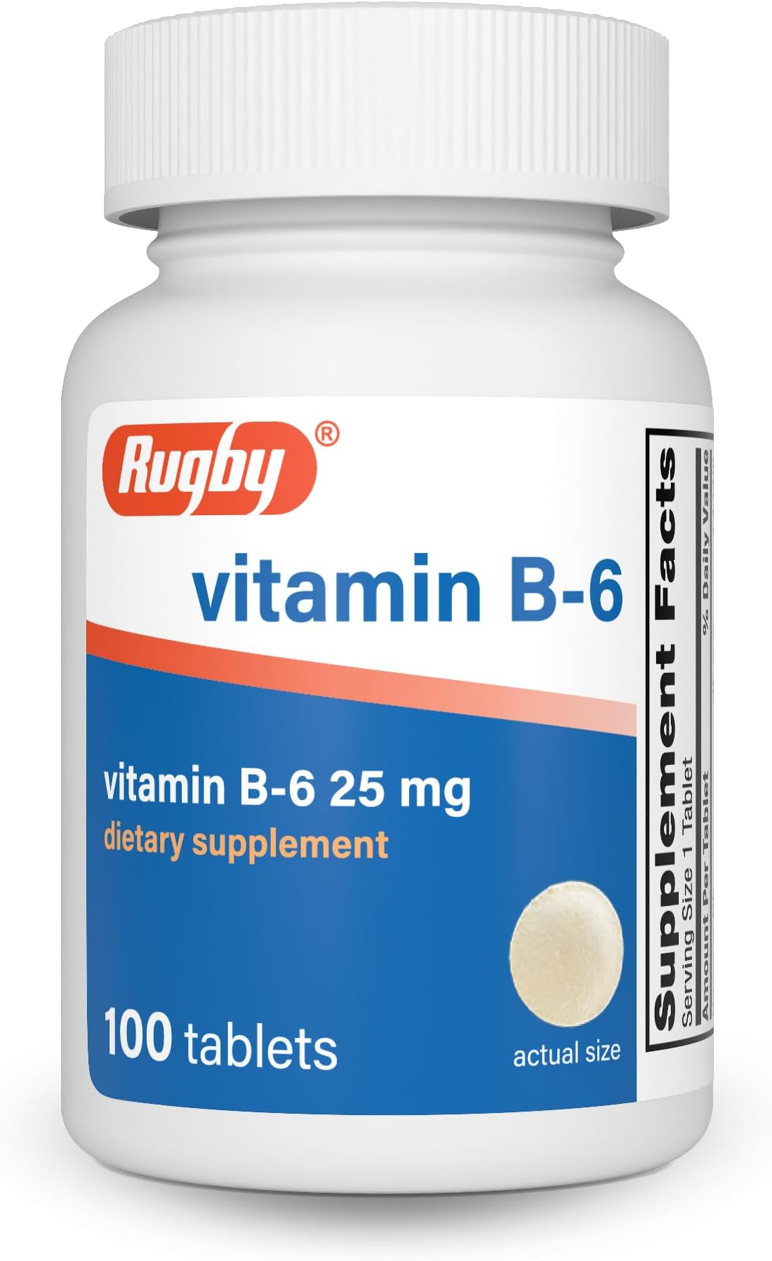 RUGBY LABORATORIES Vitamin B-6 25 mg, 100 Tablets, Watson
