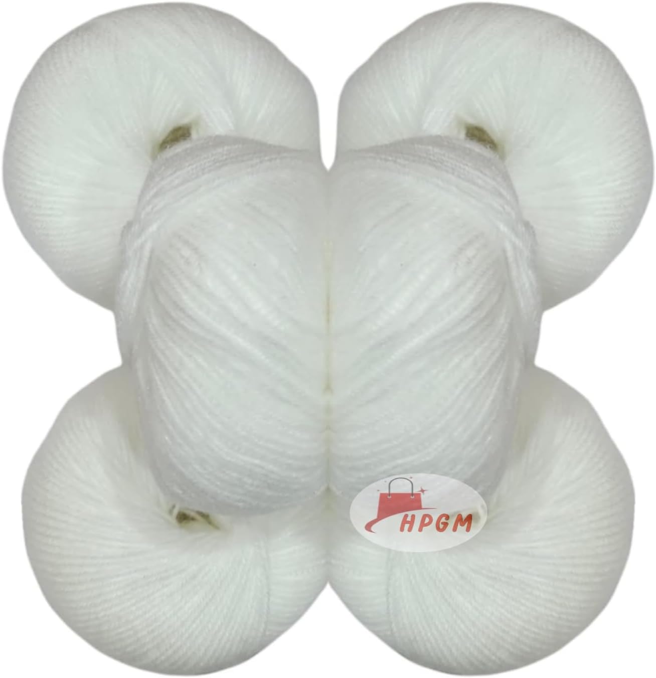 Baby Soft 100% Acrylic Wool (White) (6 PC) Wool Ball Hand Knitting Wool/Art Craft Soft Fingering Crochet Hook Yarn, Needle Knitting Yarn Thread Dyed (31020)