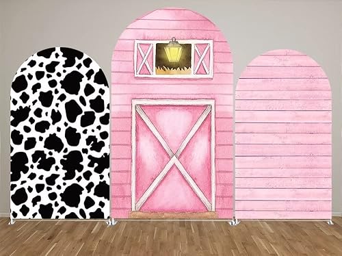 Miniatura 5 de Cubierta de fondo de arco de madera rosa para niñas, fiestas de granja, fondo de chiara, decoraciones de pared arqueadas, soportes de exhibición,