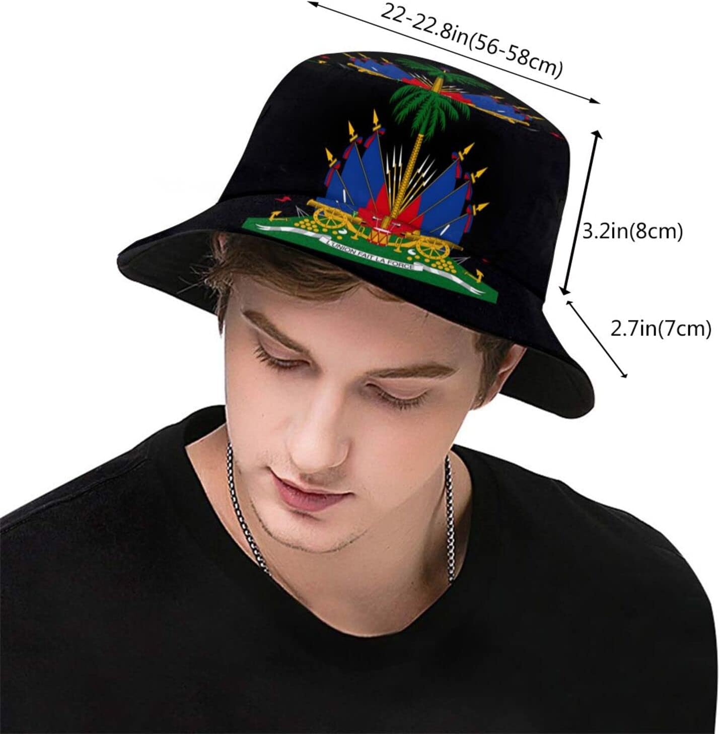 Funny Haiti Haitian Flag Bucket Hats Fashion Sun Cap Packable Outdoor Haitian Fisherman Hat for Unisex Women Men - Image 3