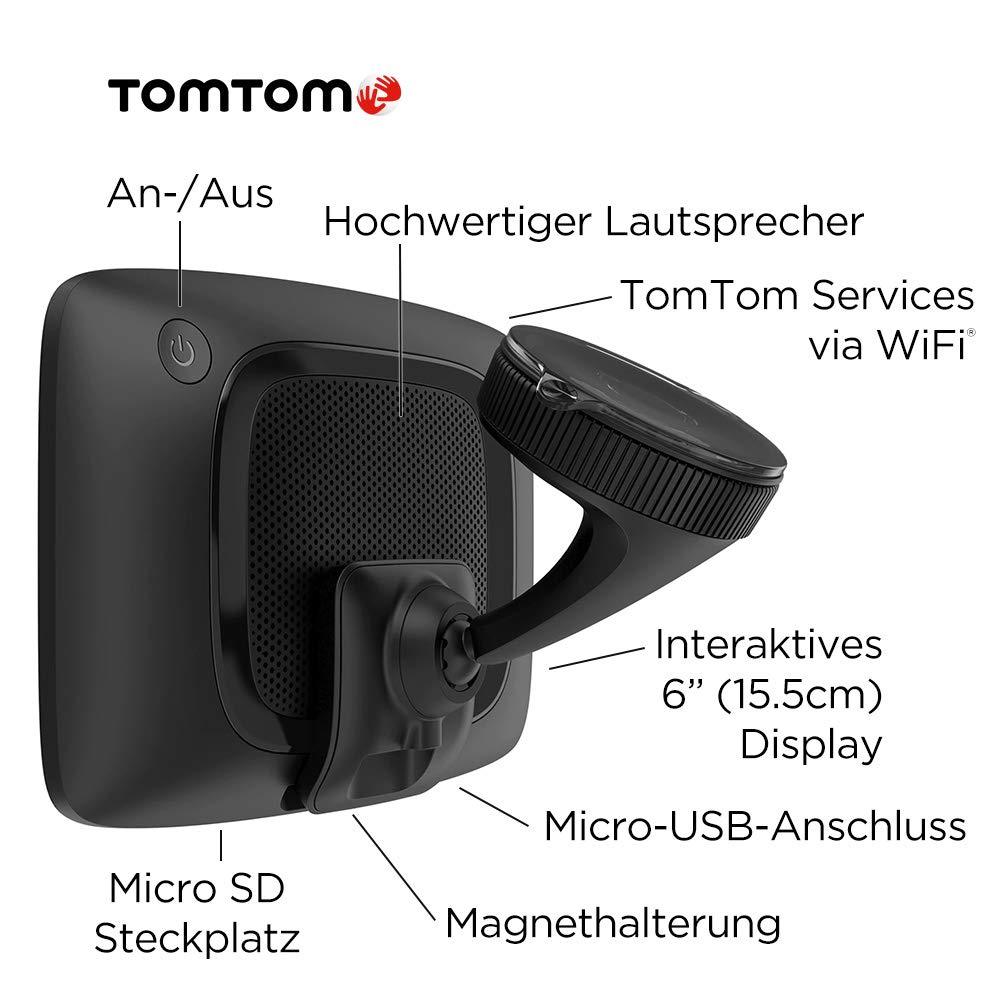 TomTom GO Professional 6250 Navigationsgerät (für LKW, Reisebusse und Transporter, 15-cm-Display, Höhen- und Gewichtsbeschränkungen, Echtzeit-Verkehrsinformationen und Lebenslang Traffic)