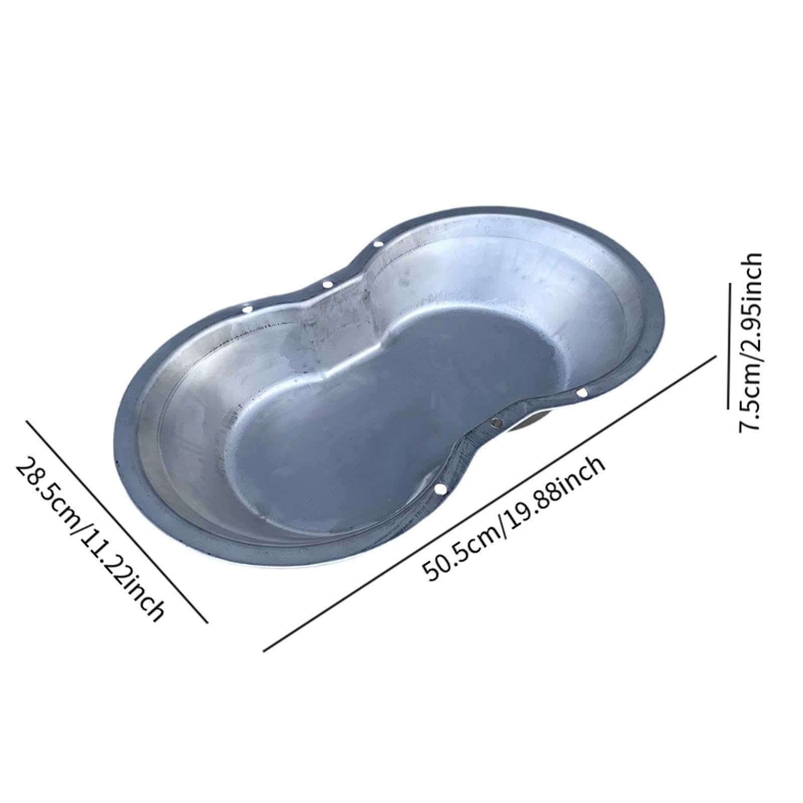 Trogolo per Maiale Recipiente di Alimenti Vasca da Allevamento Ciotola Grande capacità in Acciaio Inox Facile da Pulire Adatto per Suini Bestiame, Style a