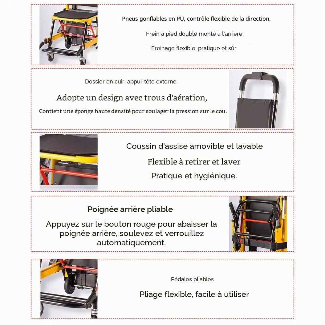 Monte-Escaliers Pour Personnes Âgées,Monte-Escaliers Électriques,Monte-Escalier Électrique Sur Chenilles,Pour Patients Âgés Handicapés Et Transfert De Marchandises,Charge 165 Kg A