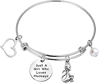 Funny Monkey Bracelet Animal Lover Gift Just A Girl Who Loves Monkeys Jewelry Bracelet Monkey Lover Gift Monkey Jewelry