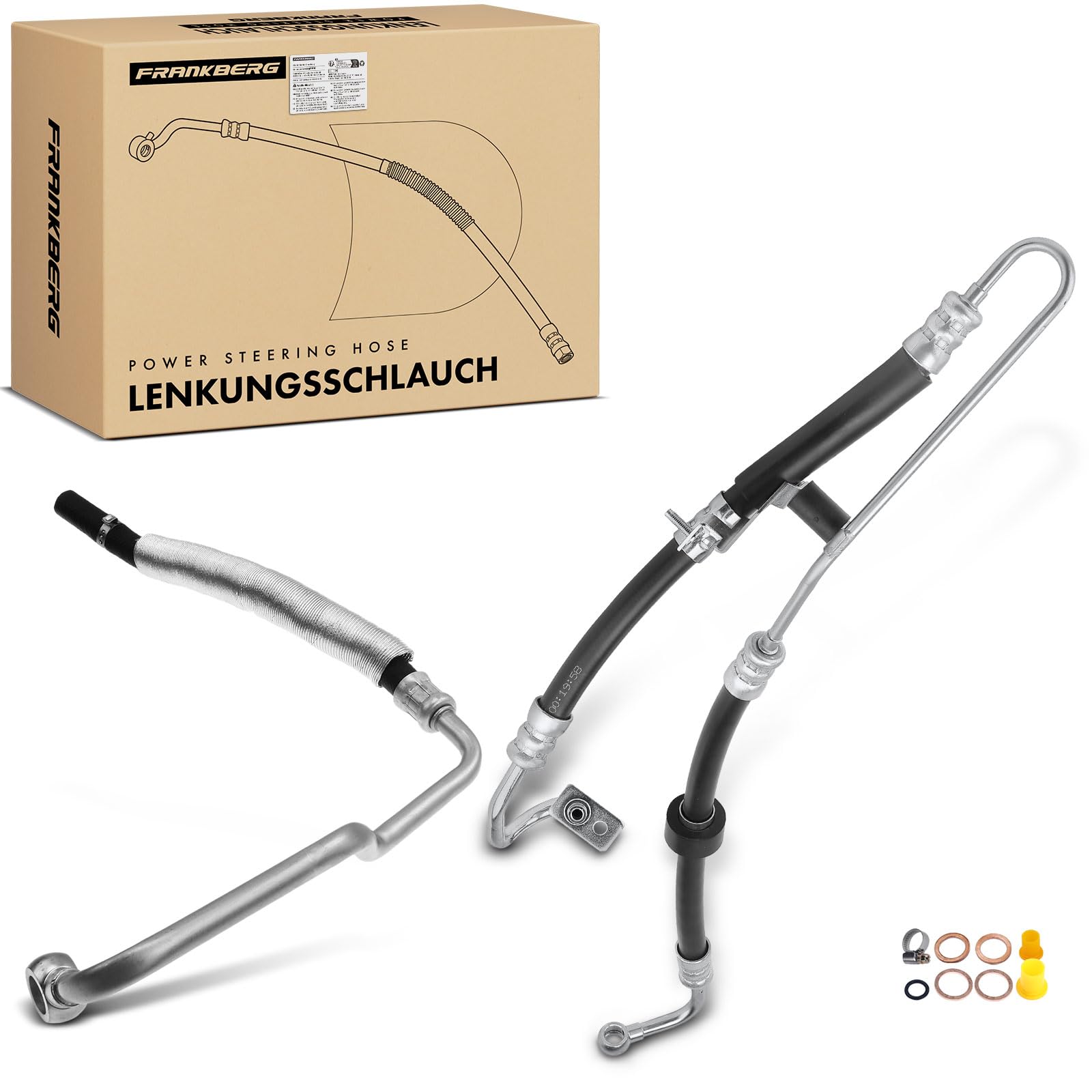 Frankberg 2x Servolenkung Ausgleichsbehälter Schlauch Kompatibel mit M.i.n.i R50 R53 1.6L 2001-2006 M.i.n.i Cabriolet R52 1.6L 2004-2007 Replace# 32416781744