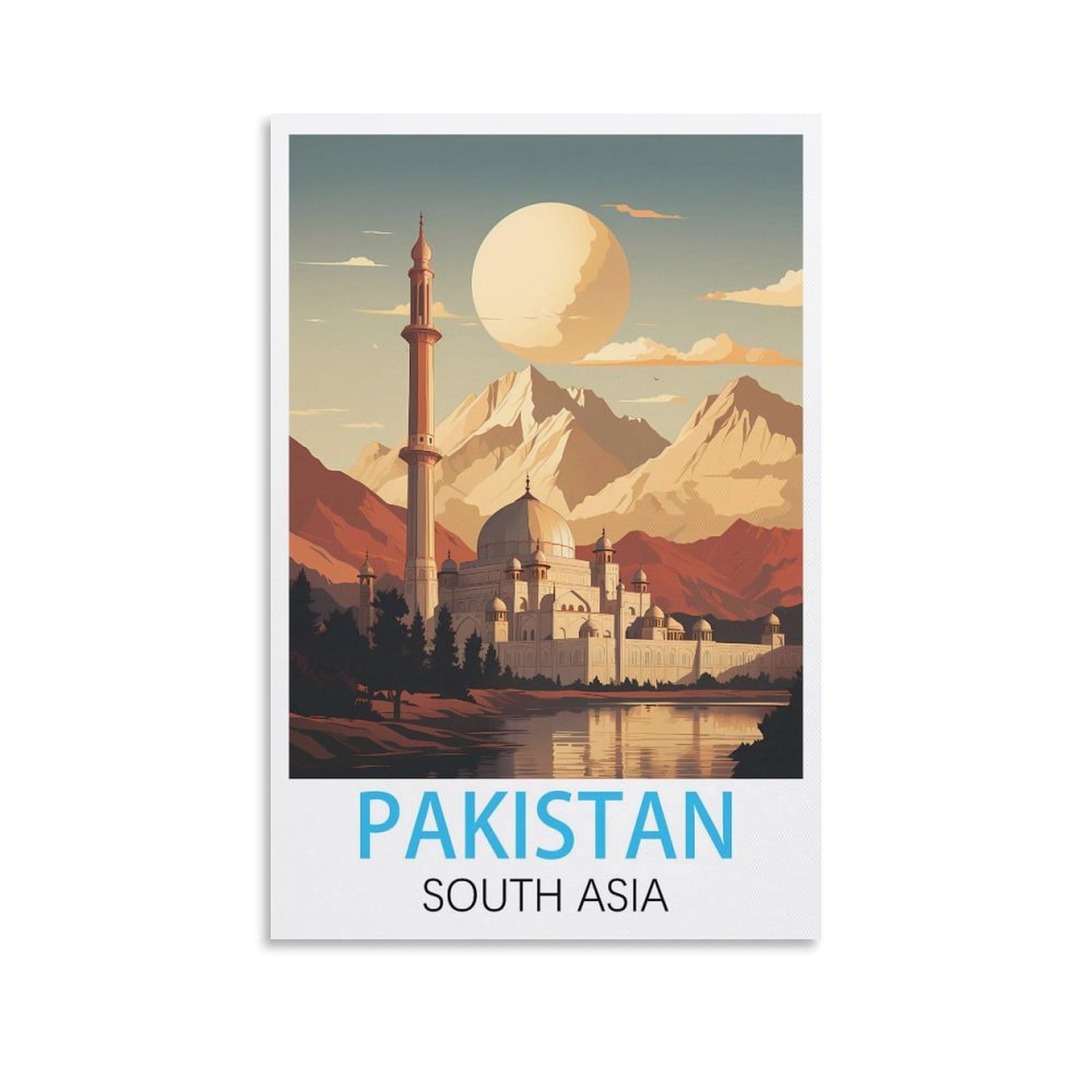 Tin Signs Retro,Pakistan South Asia,Wall Art Decorative Plaque Decor for Home Livingroom Bedroom Cafes Coffee Bars Decoration Gifts 30x30cm