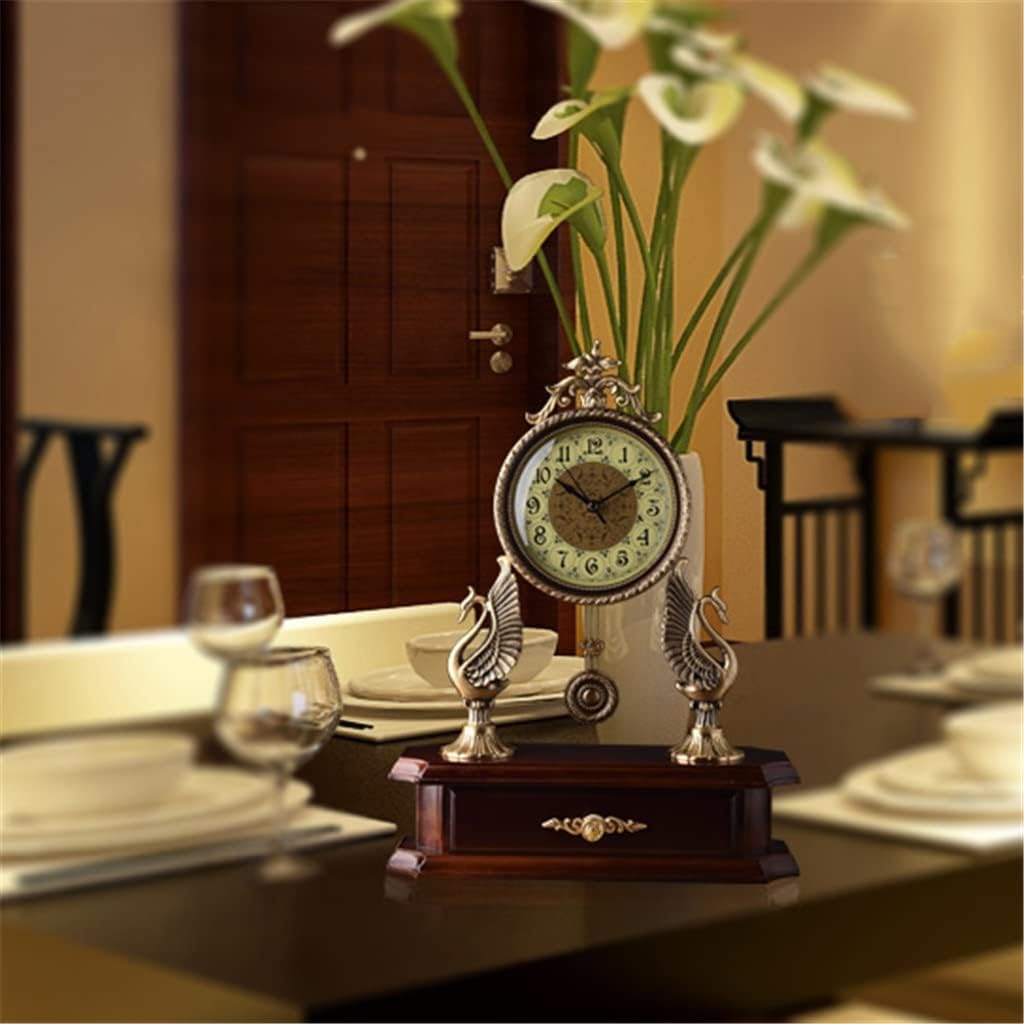 European Style Copper Swan Clock Pendulum Clock Bedroom Living Room Clock Home Table Clock Decoration
