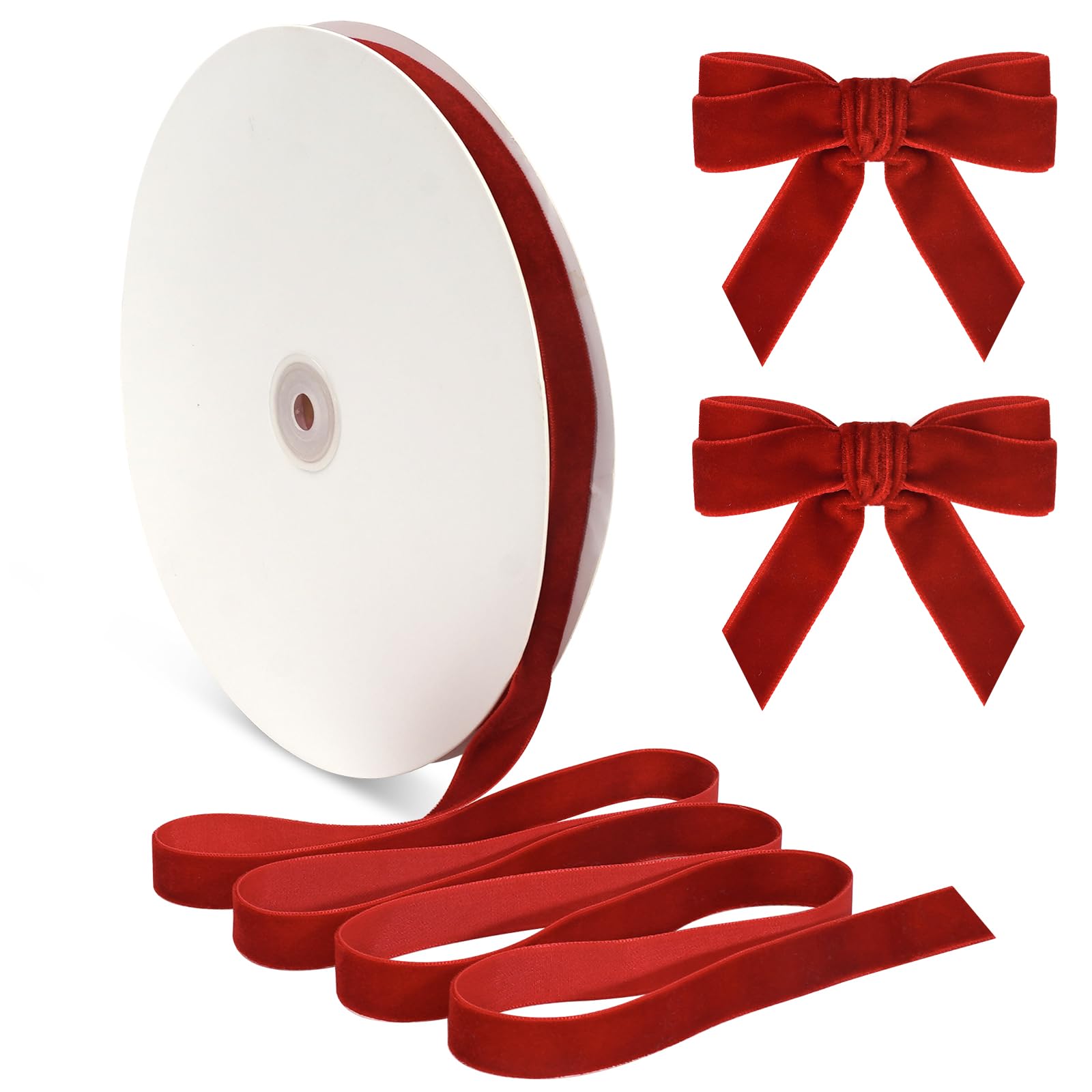 Cinta De Terciopelo Rojo Para Envolver Regalos, Decoración Del árbol De