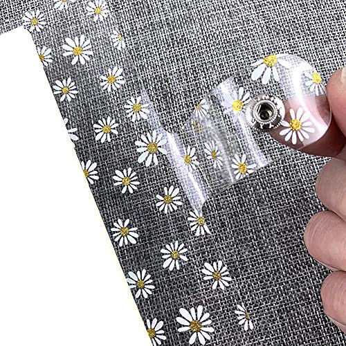 JIHUOO A6 Gänseblümchen Klar Ringbuchordner Ringbuchhülle Ringbuch Notizbuch Hülle Binder Abdeckung mit Schnappen