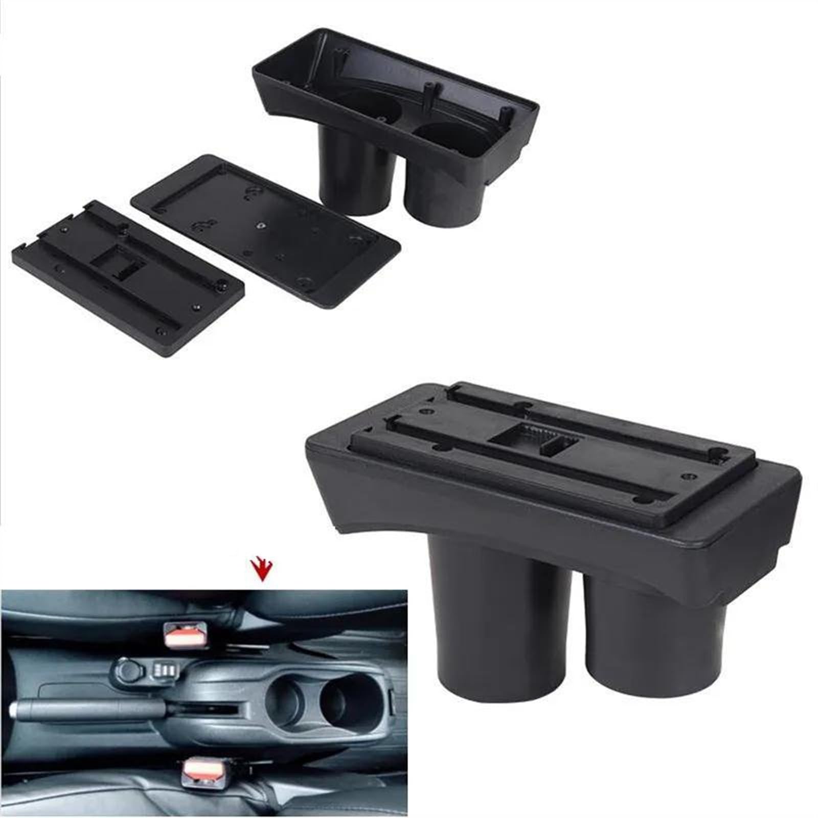 Scatola Bracciolo Con Supporto Multifunzionale Accessori Per La Modifica Degli Interni Dell'auto Imbottiti In PU Per C-elysee Consolle centrale(A2 Black line NO USB)