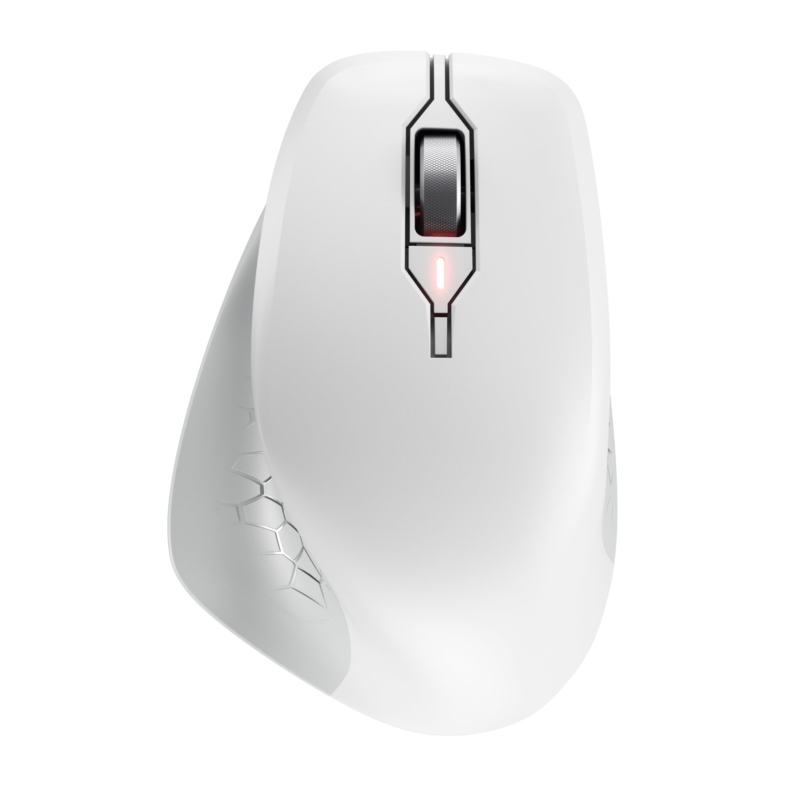 CHERRY STREAM MOUSE COMFORT, Kabellose Ergonomische Maus mit Gummierter Daumenauflage, Speziell für Rechtshänder, 2,4 GHz Funk, 6 Flüsterleise Tasten, Weiß