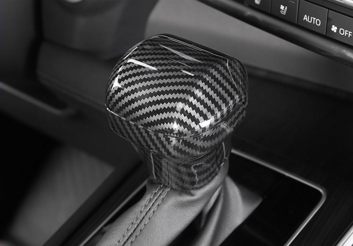 Gear Shift knob Cover Compatible with Toyota Sienna 2021 2022 2023 Center Console Shifter Trim Automatic Transmission Decoration Interior Car Accessories ABS 2PCS(Carbon Fiber Style)