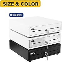 Vista 7 de HK SYSTEMS Cajón manual resistente de 13 pulgadas con 4 billes/5 monedas, hasta extraíble, dos ranuras mediales, color negro