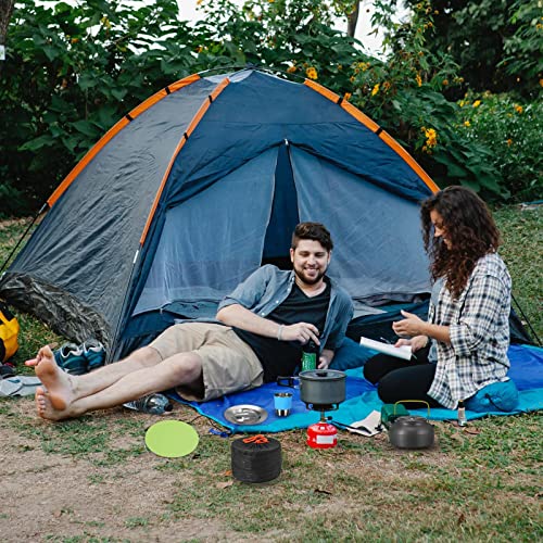 Vinteam 21Pcs Camping Cookware Mess Kit With Folding Camping Stove, Lightweight Pot Pan Kettle Set With Stainless Steel Cups Plates Forks Knives Spoons For Camping Backpacking Outdoor Picnic #TOP4