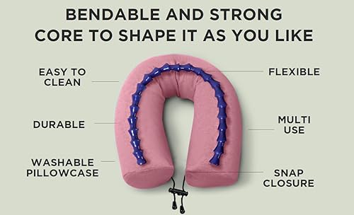 Miniatura 2 de Dot&Dot Almohada de viaje de espuma viscoelástica para aviones - Almohada de viaje para dormir - Almohada de avión para soporte de cuello, barbilla,