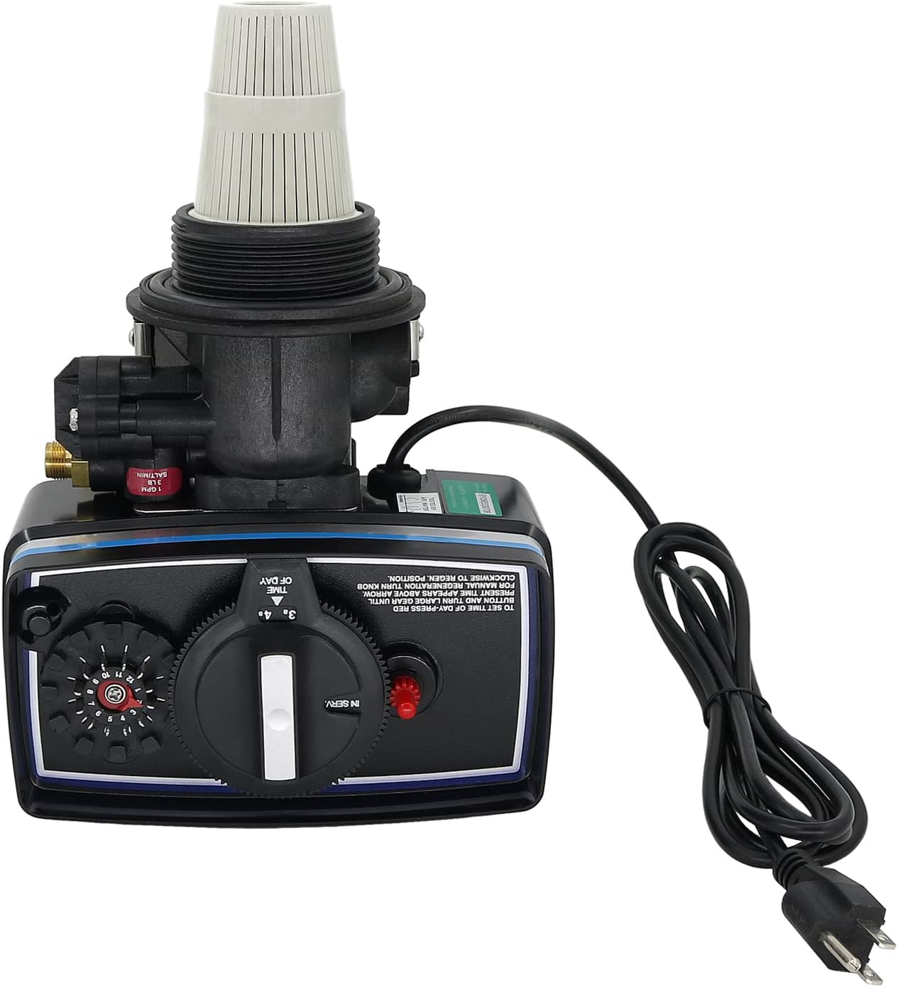 110V Time Clock Control Valve for Water Softener 9''-11'' Diameter Tank 3W Clock Control Valve Replacement with English Manual