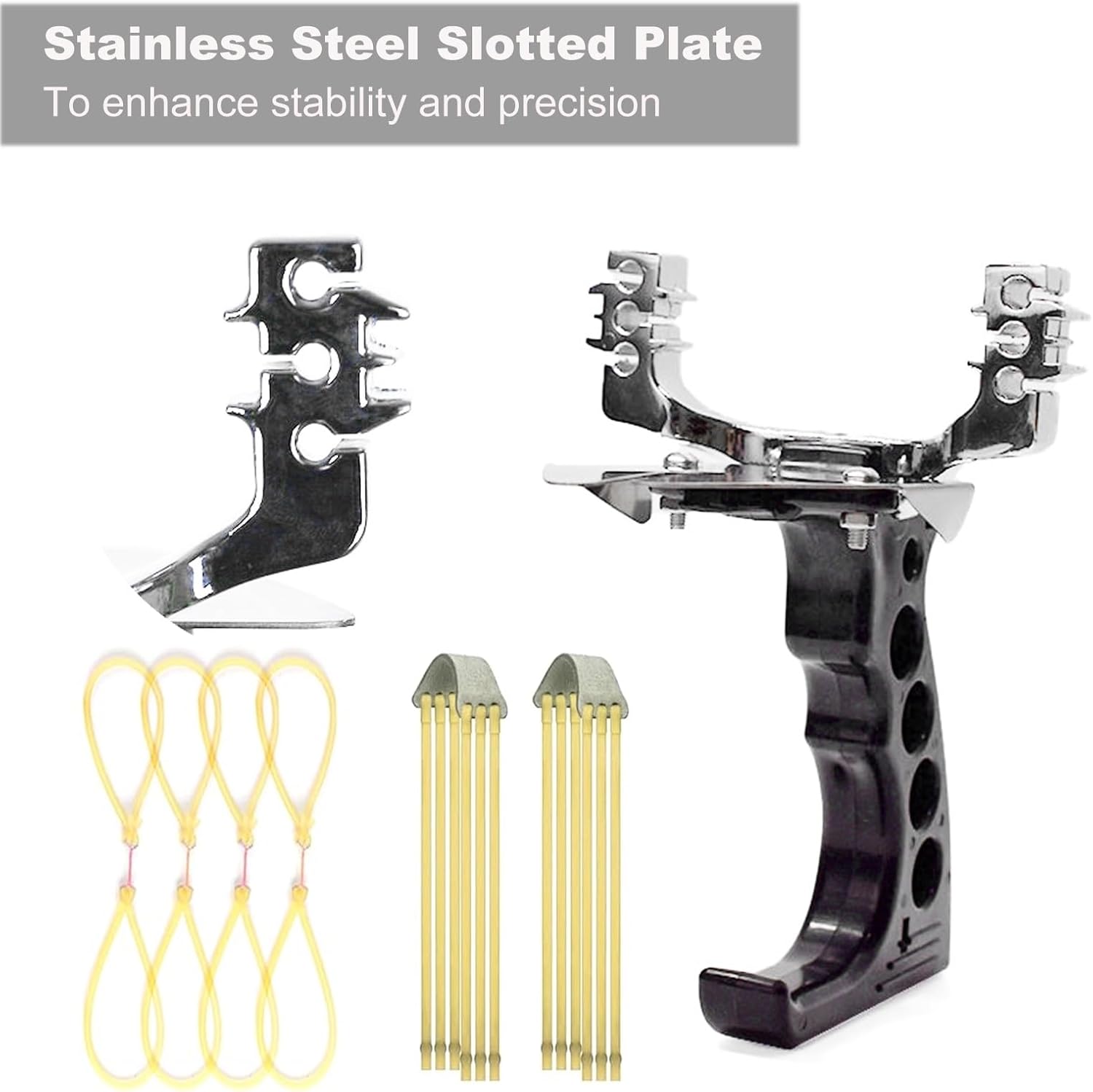 Fishing Slingshot Kit, 2-in-1 Fishing Sling Shot with Stainless Steel Slingshot Fishing Reel, Fish Darts, and Slotted Line Plate, Slingshot Bow for Adult Outdoor Hunting Shooting