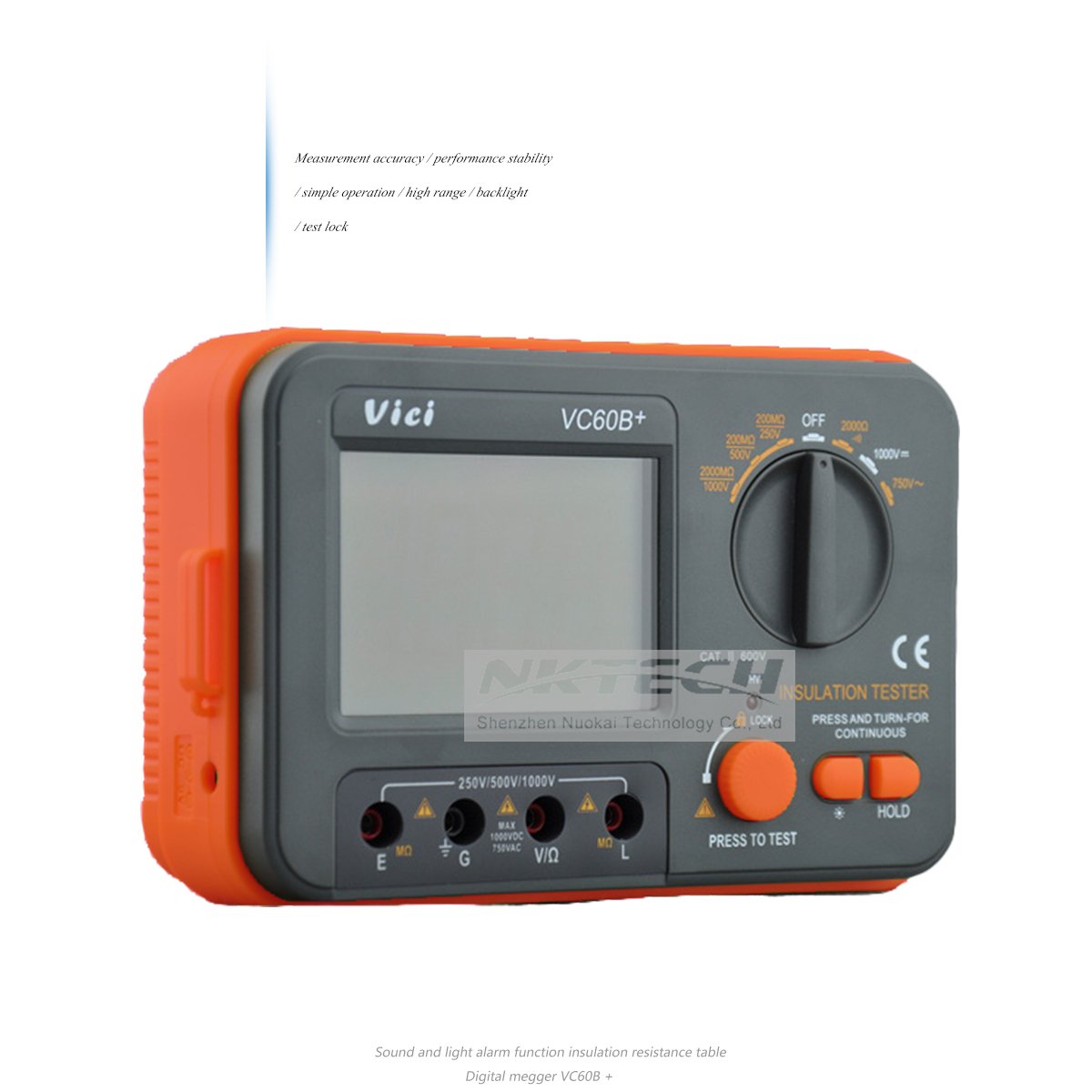 Vici VC60B + Digital LCD Megger MegOhm metros probador de aislamiento DC AC voltaje resistencia DC-250/500/1000 V ac-750 V retroiluminación multímetro probador con