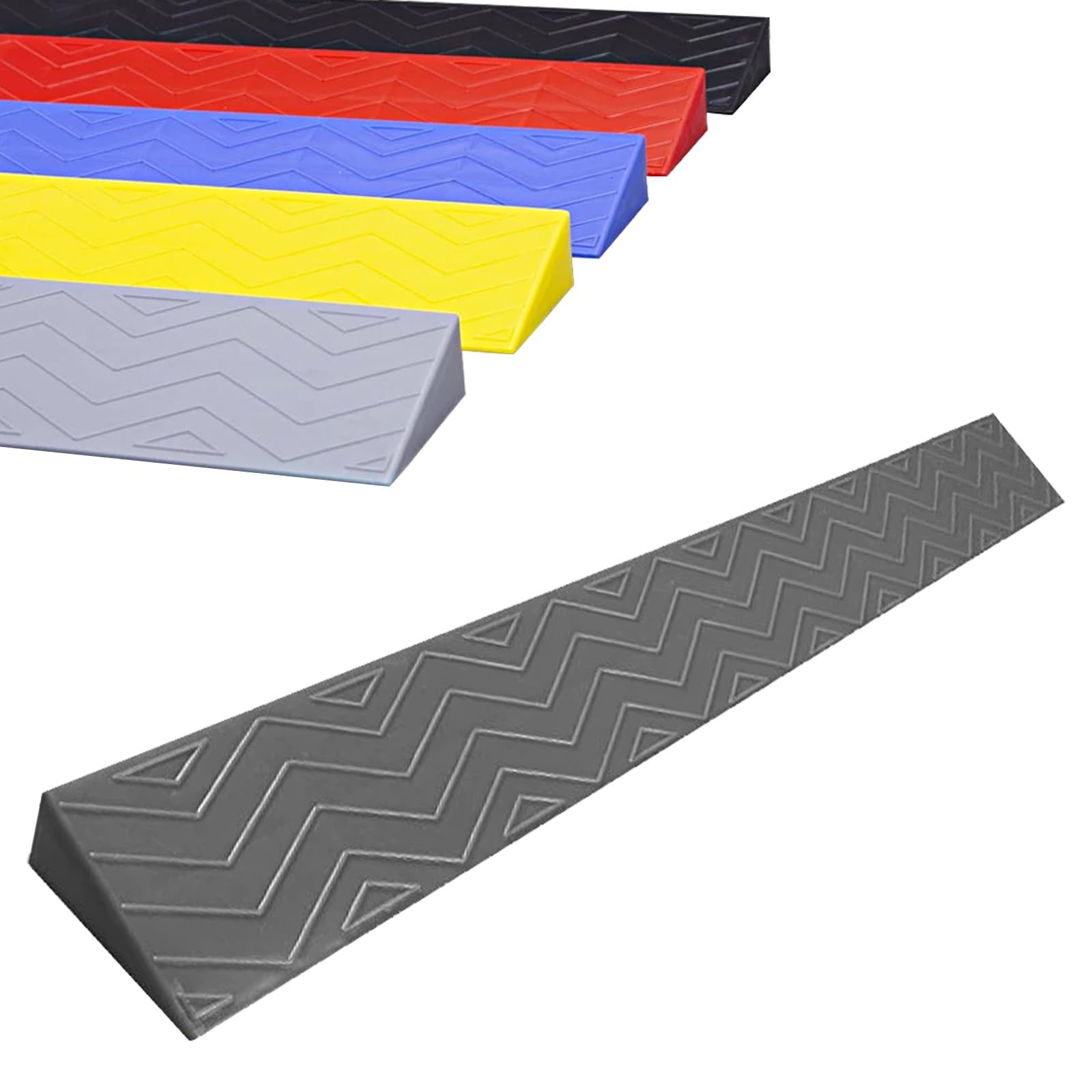 Türschwellenrampe aus Kunststoff, Saugroboter Rampe 1–6,5 cm Hohe Schwelle, Tragbar für Rollstühle, Schubkarren, Fahrräder und Kehrroboter(Gray,100x12x5.5cm)